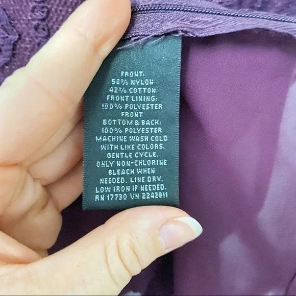 Mossimo Plum Chiffon Lace Sheer Blouse Tank - Picture 8 of 8